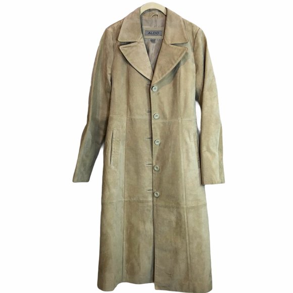 Aldo Genuine leather Suede Beige trench coat - Picture 1 of 17